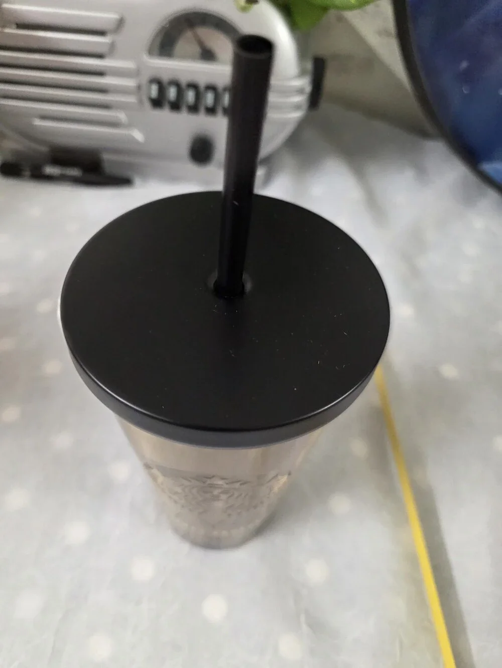 Starbucks Gold and Black NYC Stainless Steel Tumbler with Straw